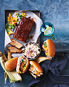 Smokey Texan Meatlof subs with coleslaw