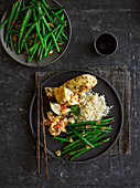 One-pot crystal chicken with rice and green beans