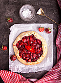 Summer galette with strawberries