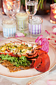 Lobster with lemon and rocket