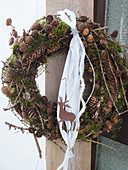 Wreath of larch and fir cones