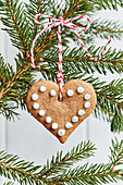A gingerbread heart Christmas tree decoration