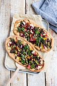 Chard pizza with beetroot