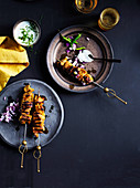 Lamb Skewers with Indian spices and mint yoghurt