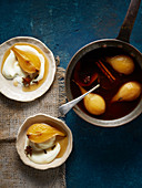 Poached Pears with mascarpone