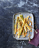 Charred leeks with anchovy dressing
