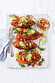 Healthy sweet potato tacos with beef mince
