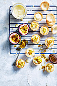 Passionfruit, Lemon and Coconut Tarts