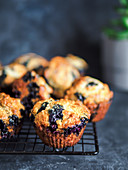 Homemade vegan blueberry muffins