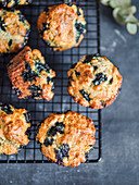 Homemade vegan blueberry muffins