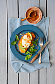 Smashed Pumpkin on Sourdough with Avocado and Poached Egg