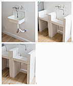 Instructions for making DIY sink unit from bricks