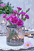 Vase of carnations