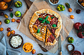 Rustic tomato galette with goat's cheese