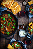 Smokey Beef and Bean Braise with Cornbread