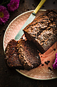 Chocolate zucchini cake, sliced
