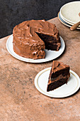 Devil's food cake with chocolate frosting