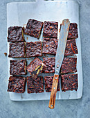 Chocolate fridge cake with hazelnuts