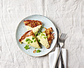 Swiss parsley and potato fritters with ham
