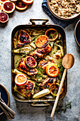 Roasted Chicken with Fennel and Oranges