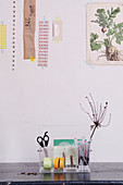 Acrylic Desk organizer with desk accessories under a collage