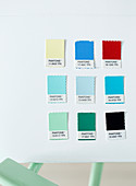 Pantone Color samples on cards