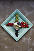 Fresh fruit on a square plate