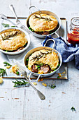 Beef and Rosemary Pies with Scone Topping