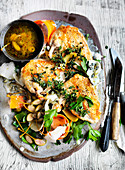 Lemon, Thyme Chicken with Caperberry Salsa