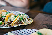 Tacos with beef and cheese
