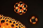 Arginine liquid and bubbles,light micrograph