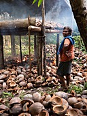 Coconut husks for chicken feed