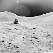 Apollo 15 lunar lander 'Falcon' on the Moon,August 1971