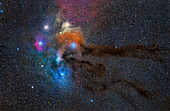 Rho Ophiuchi nebulae and molecular clouds,optical image