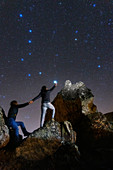 Big Dipper and stargazing lovers