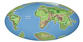 Continental drift after 100 million years