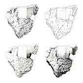 Pyrite cubes,illustration