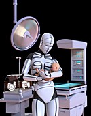 Robotic midwife,illustration