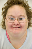 Portrait of a young woman with learning disability