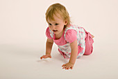 Little girl crawling