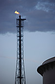 Flaring gas at oil refinery