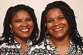 Portrait of identical twins