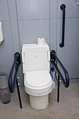 Toilet for wheelchair access in health centre