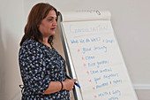 Consultation leader with flipchart