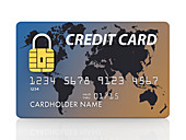 Credit card security,conceptual illustration