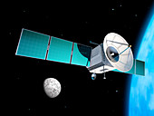 Satellite orbiting Earth,illustration
