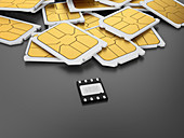 eSIM and SIM cards,illustration