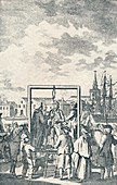 A Pirate hanged at Execution Dock, c1795