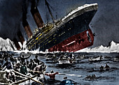 The sinking of SS Titanic, 14 April 1912