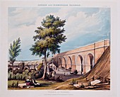 Viaduct at Watford, 1837 hand coloured engraving